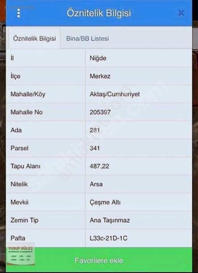 ⚫️ Nığde Merkez Aktaş Cum. Çok Acil Aktaş Toki Altı & Gümüşler Barajı Yanı Satılık Arsa
