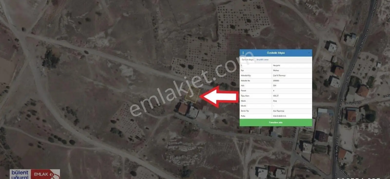 ⭐ Nevşehir Çat'ta 400 M² Konut İmarlı Satılık Fırsat Arsası