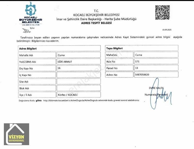 Kocaeli Körfez Cuma Köyünde İmarlı Kapı Numaralı Müstakil Parsel - Görsel 3