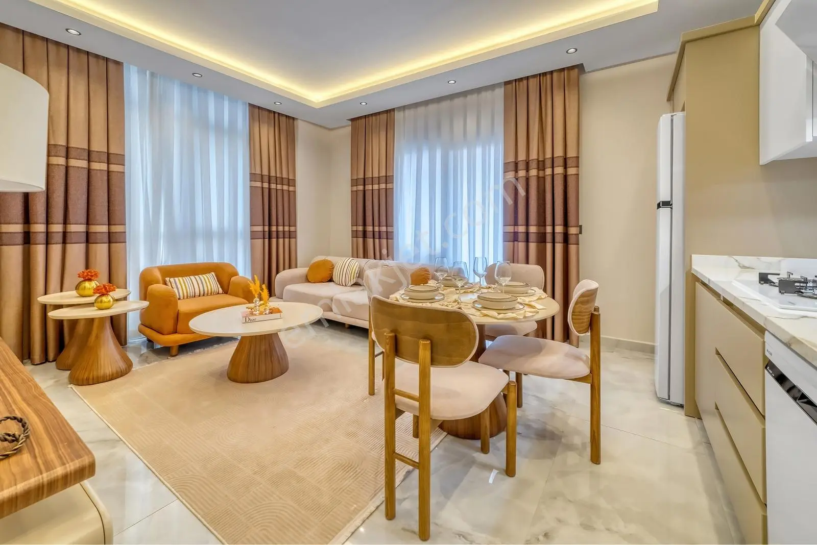 Alanya Güllerpınarında İskanlı Tapu Masrafsız Eşyalı Sıfır Daire - Görsel 4