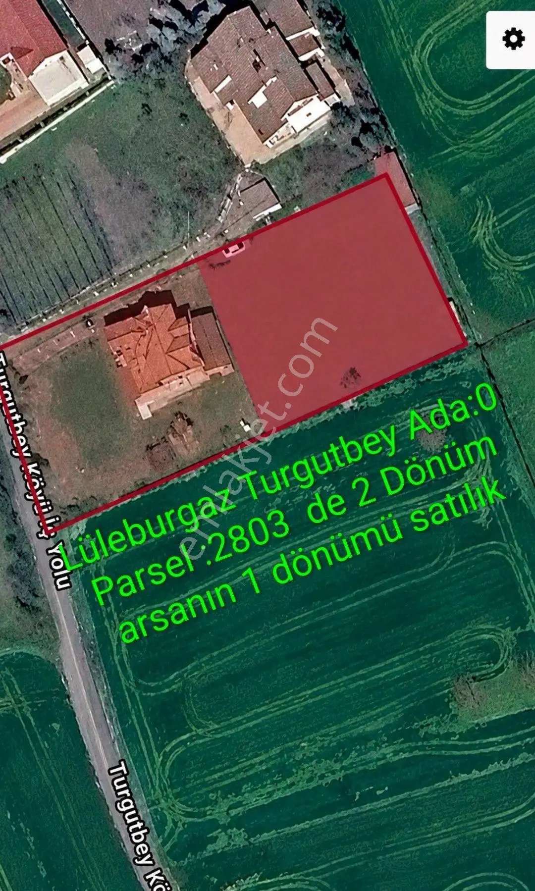 Lüleburgaz Turgutbey Köyünde Satılık Arsa