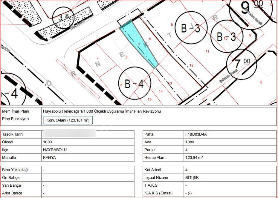 Hayrabolu Merkezde Toplam 642m2 Satılık Arsa - Görsel 5