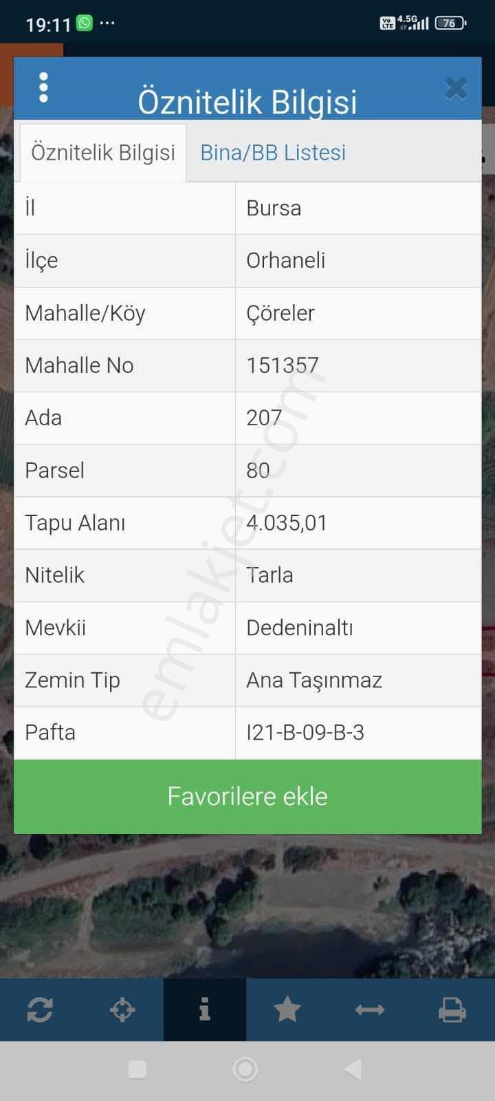 Bursa Orhaneli Çörelerde Satılık Tarla - Görsel 15