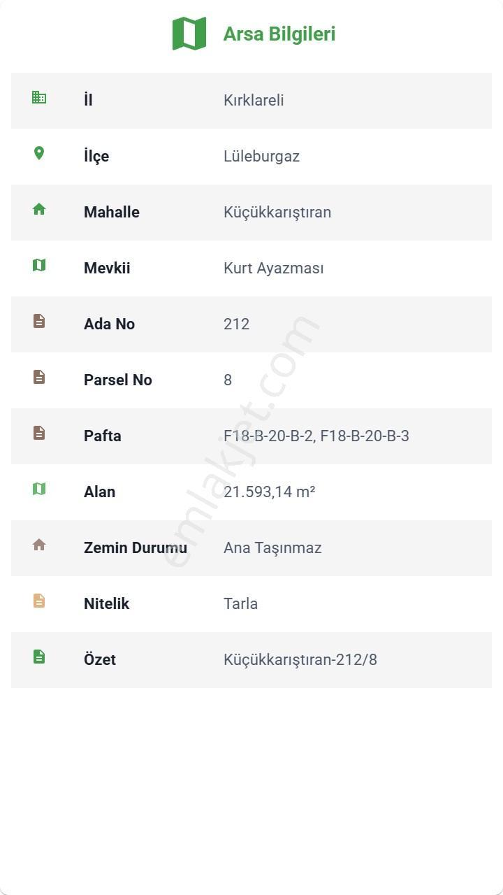Lüleburgaz Küçük Karıştıranda Satılık Tarla - Görsel 2