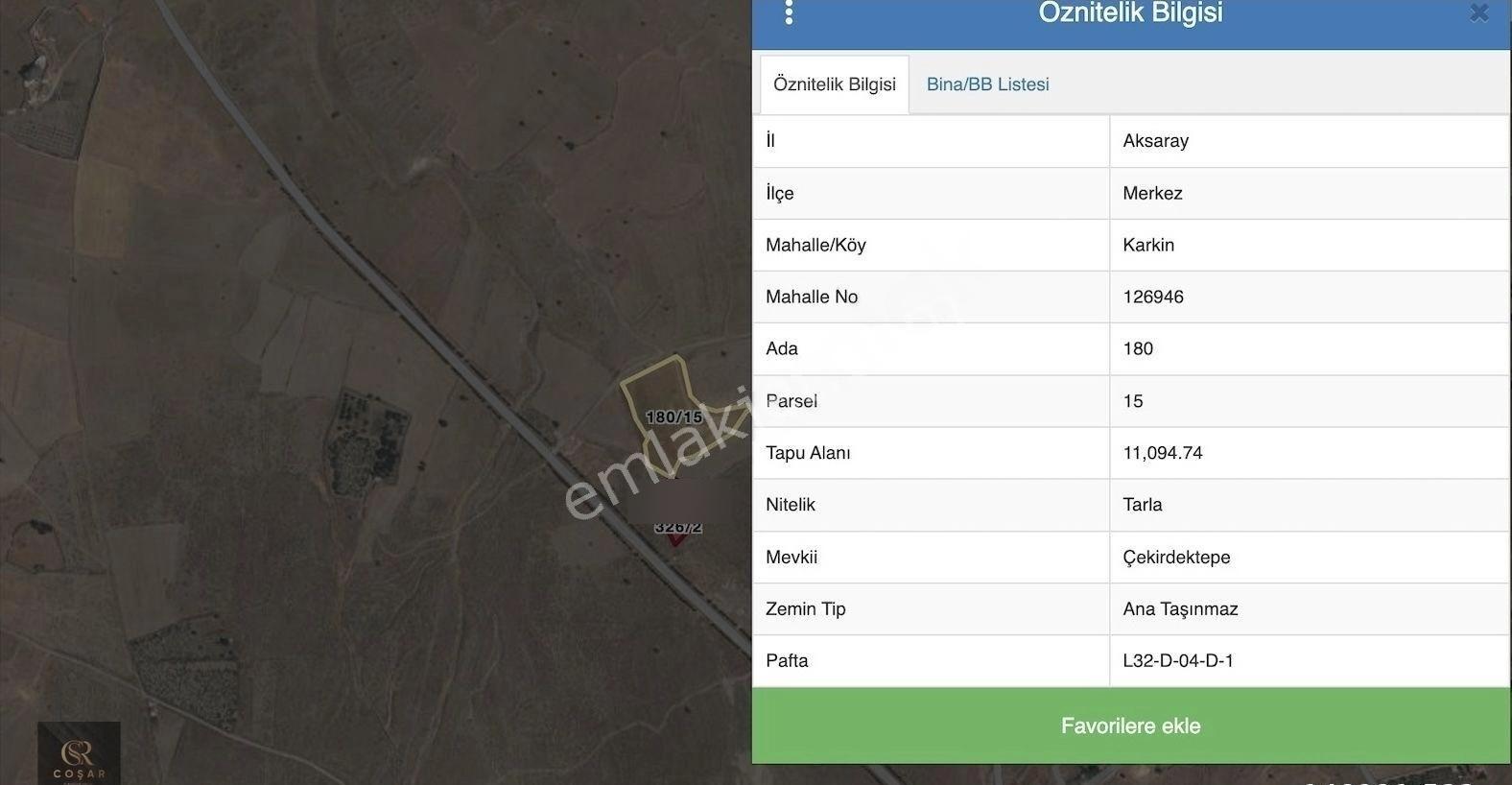 Coşar Gayrimenkul-karkın'imarınyanında 11.094m2 Tarla Teliçekili - Görsel 3