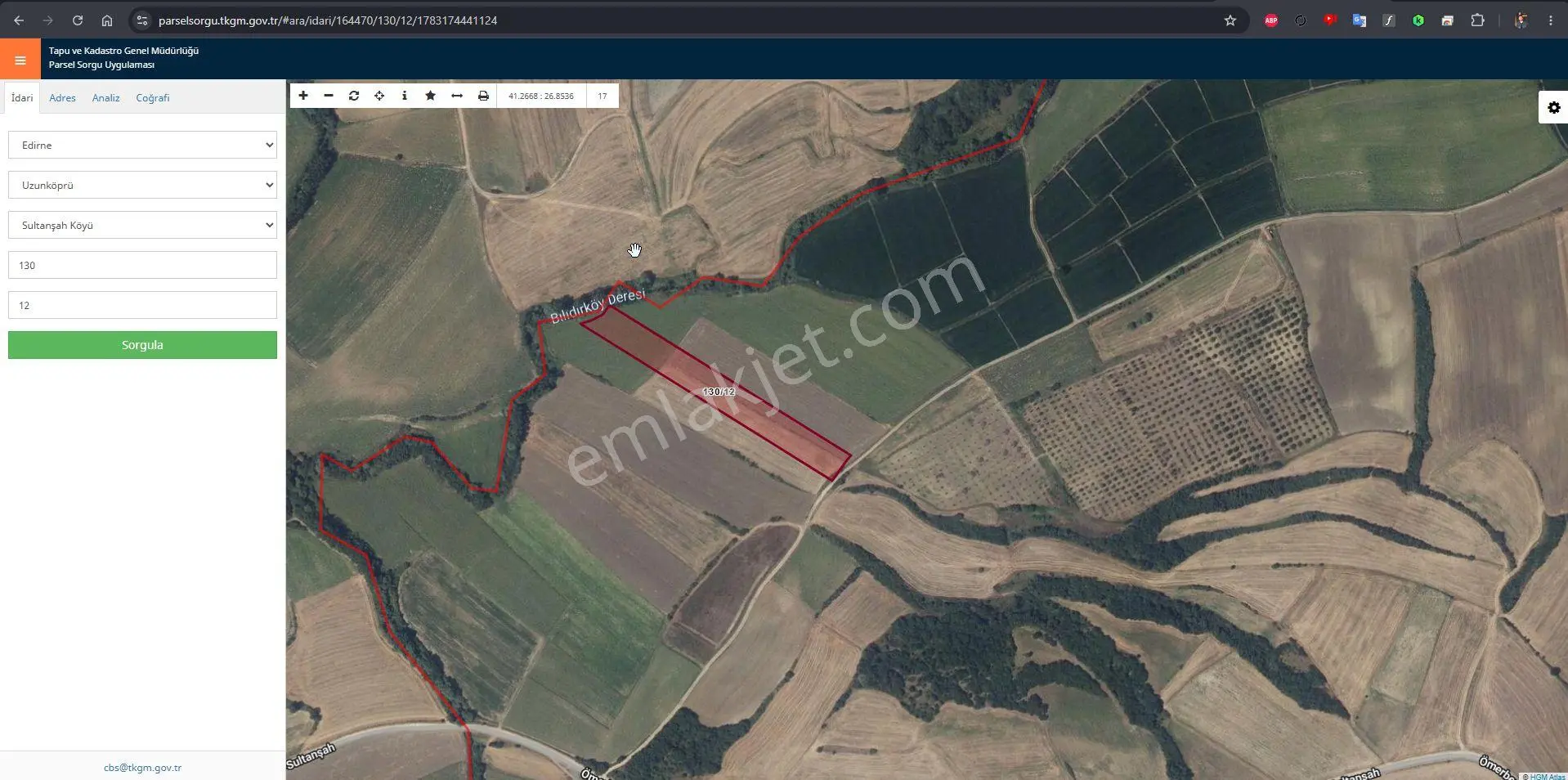 Edirne Uzunköprü Sultansah Köyünde 10.966 M² Satılık Tarla - Görsel 2