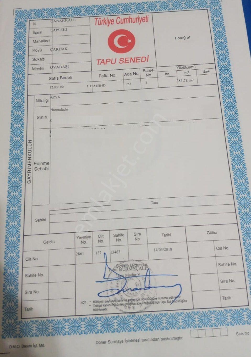 Çanakkale-lapseki-çardak İmarlı 353m² Denize Karşı Müstakil Arsa - Görsel 20