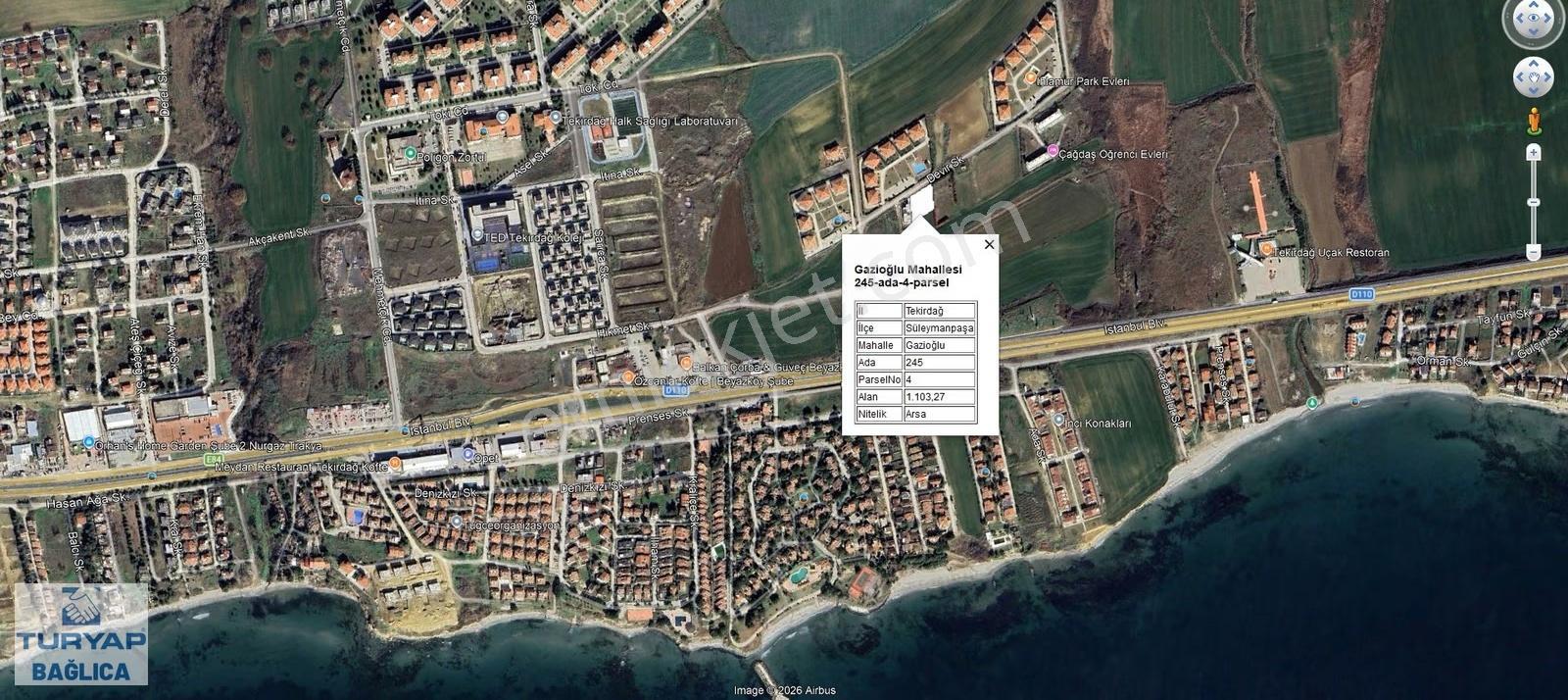 Bahçelievlerde Deniz Manzaralı,altyapılı Tek Tapu Villa Arsası - Görsel 3
