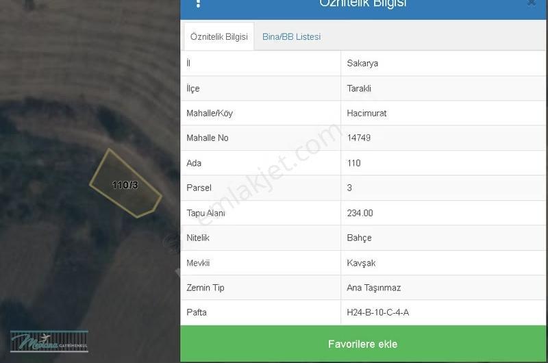 Sakarya Taraklı Da Satılık Yol Cepeli Satılık Bahçe