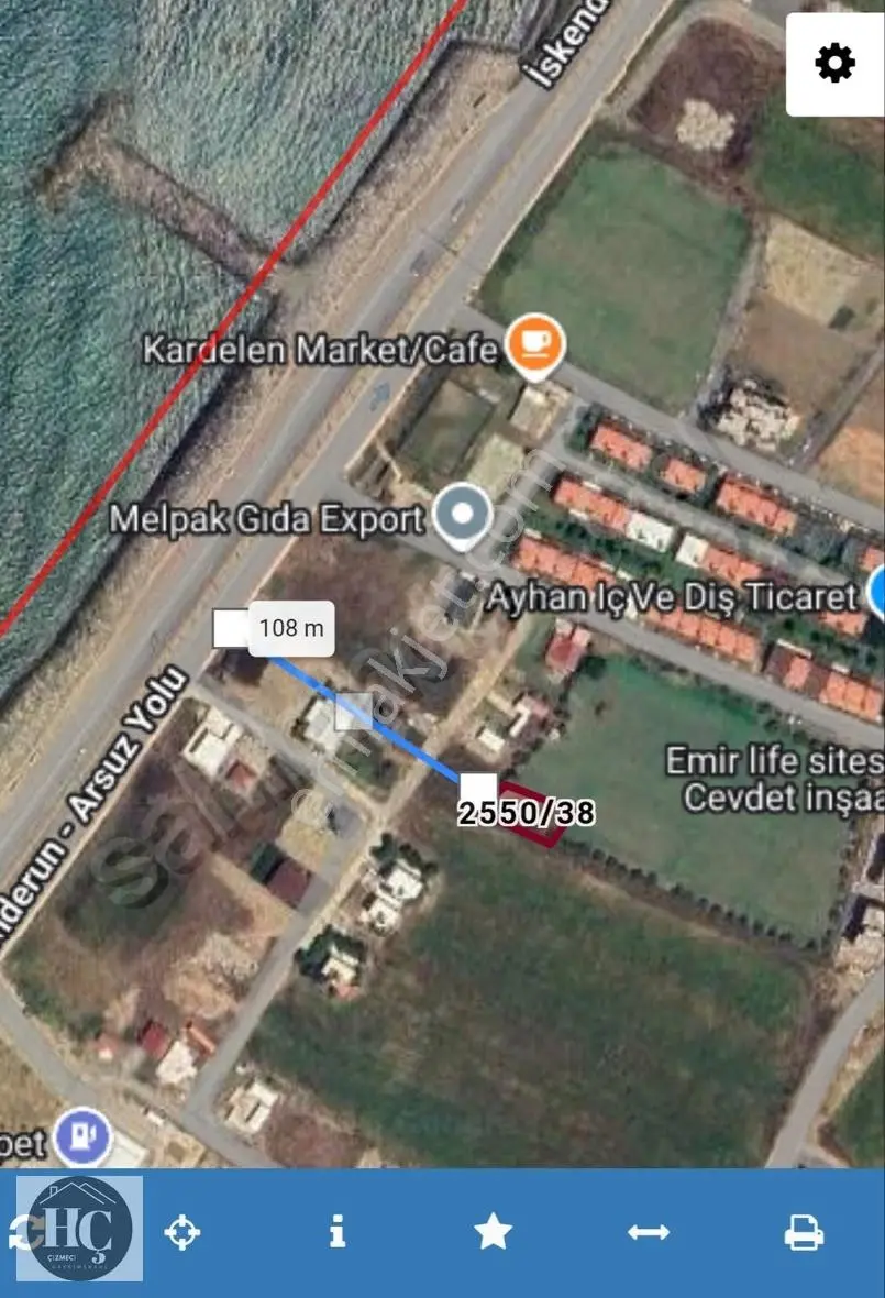 Arsus'da Denize 100 Metre Mesafede 3 Kata İmarlı Arsa