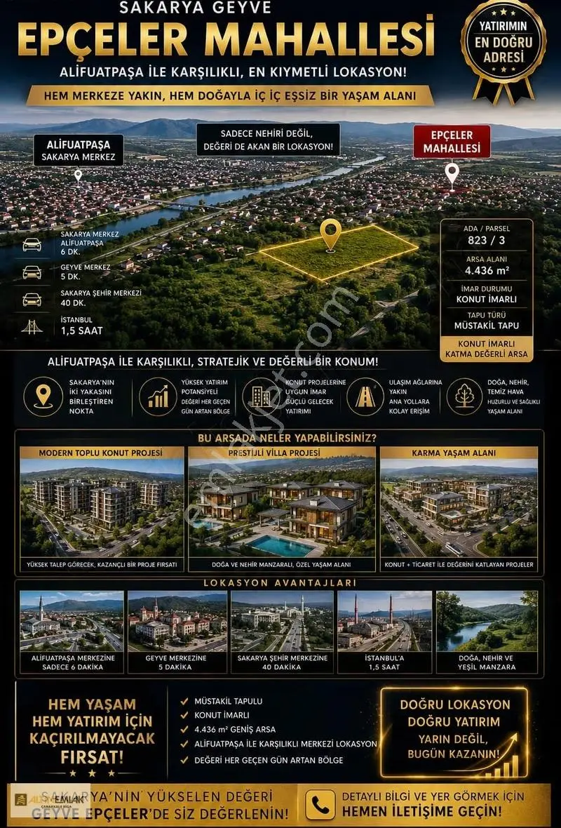 Sakarya Geyve Alifuatpaşa'da 4.436 M² Konut İmarlı Arsa - Görsel 5