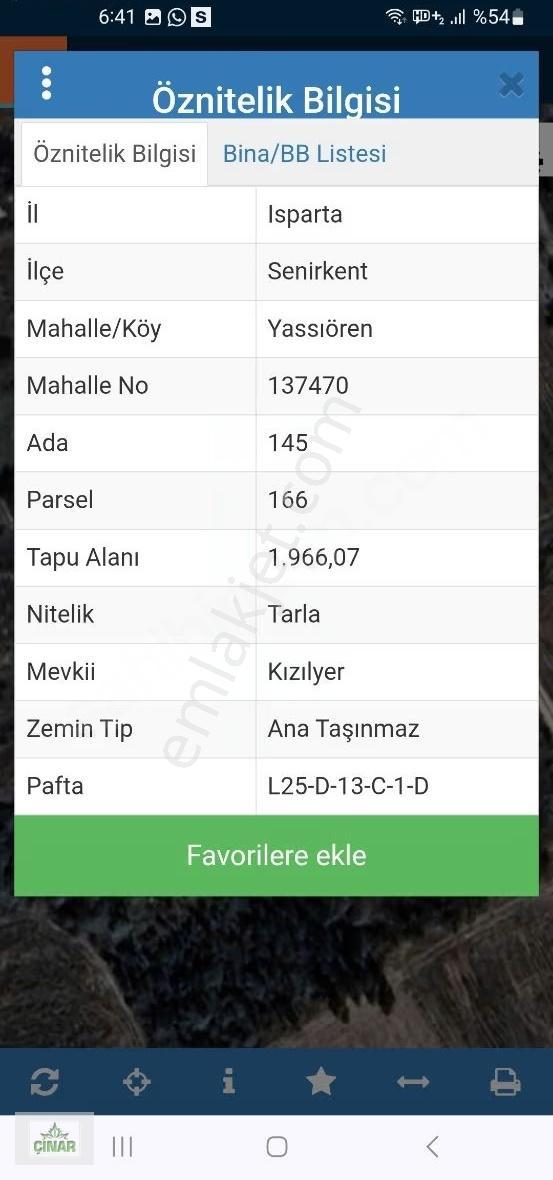 Isparta Senirkent Yassıören'de Yatırımlık Satlık Tarla 1966 M2 - Görsel 2