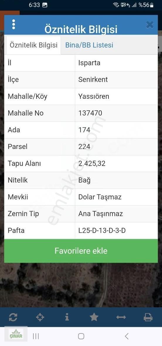 Isparta Senirkent Yassıören'de Yatırımlık Satlık Tarla 2425 M2 - Görsel 2