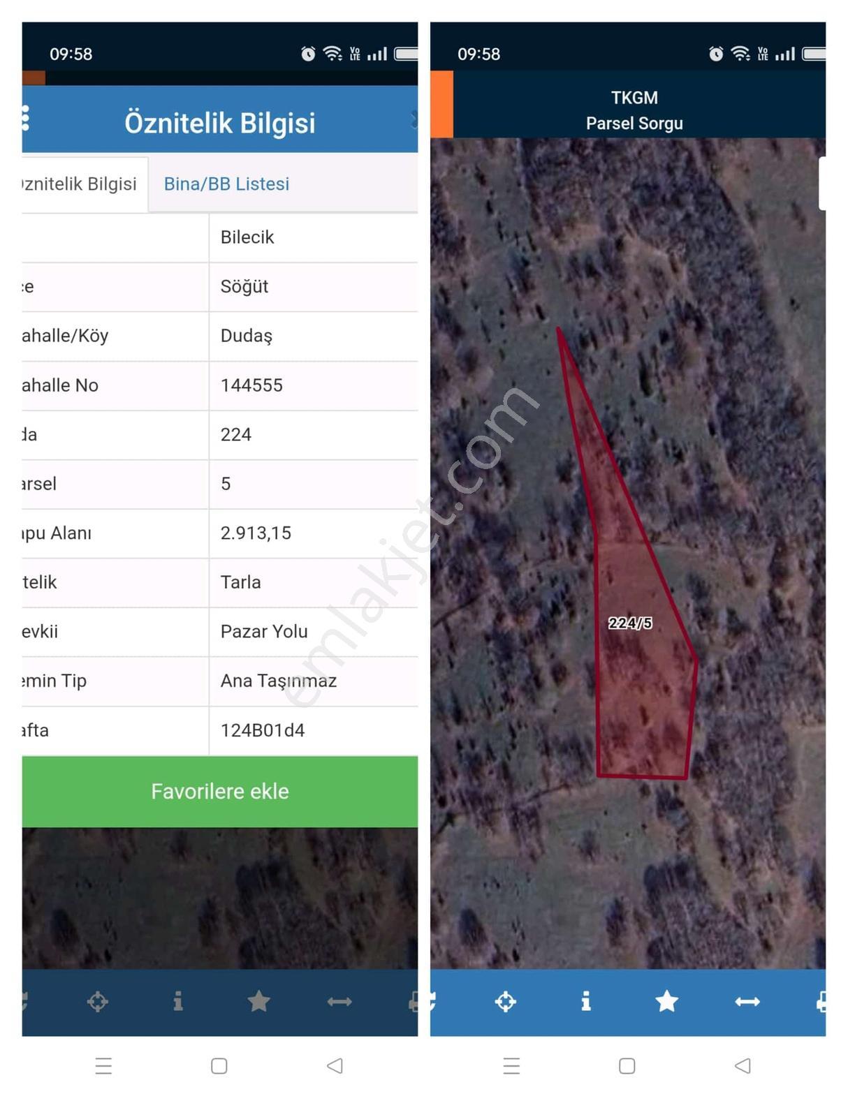 Bilecik Söğüt Dudaş Mahallesinde Satılık Tarla 2913 M²