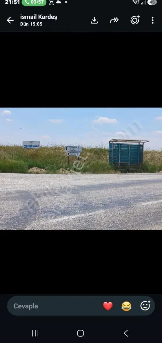 2.220m Düz Asvalta Cepheli Suyu Var Elektrik Yakın