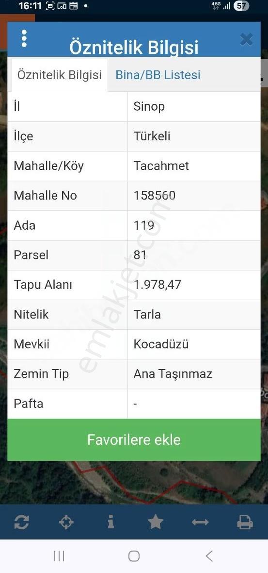 Acarlar Emlaktan Sinop Türkelide Taçahmet Köyünde Tarla - Görsel 2