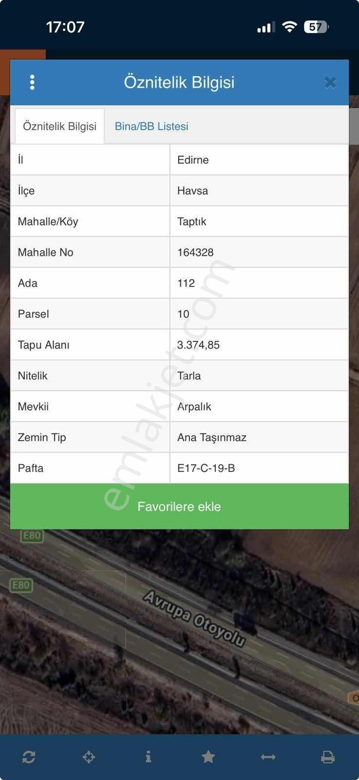 Edirne Havsa Taptık'ta Otoban Cephe Resmi Yollu 3.375 Mt² Arazi - Görsel 3