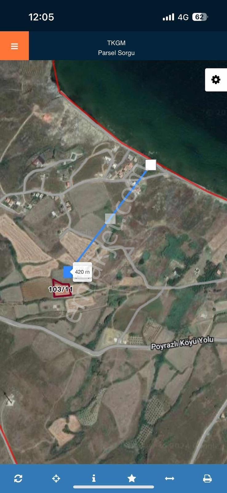 406 Metre² Deniz Manzaralı Elektrik Su Yakın Arazi Araç Takaslı - Görsel 2