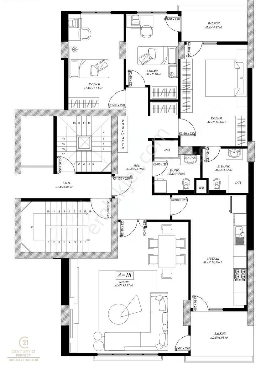 Koşuyolu Validebağ Sitesi Yüksek Katta 3+1 Balkonlu Sıfır Daire - Görsel 18
