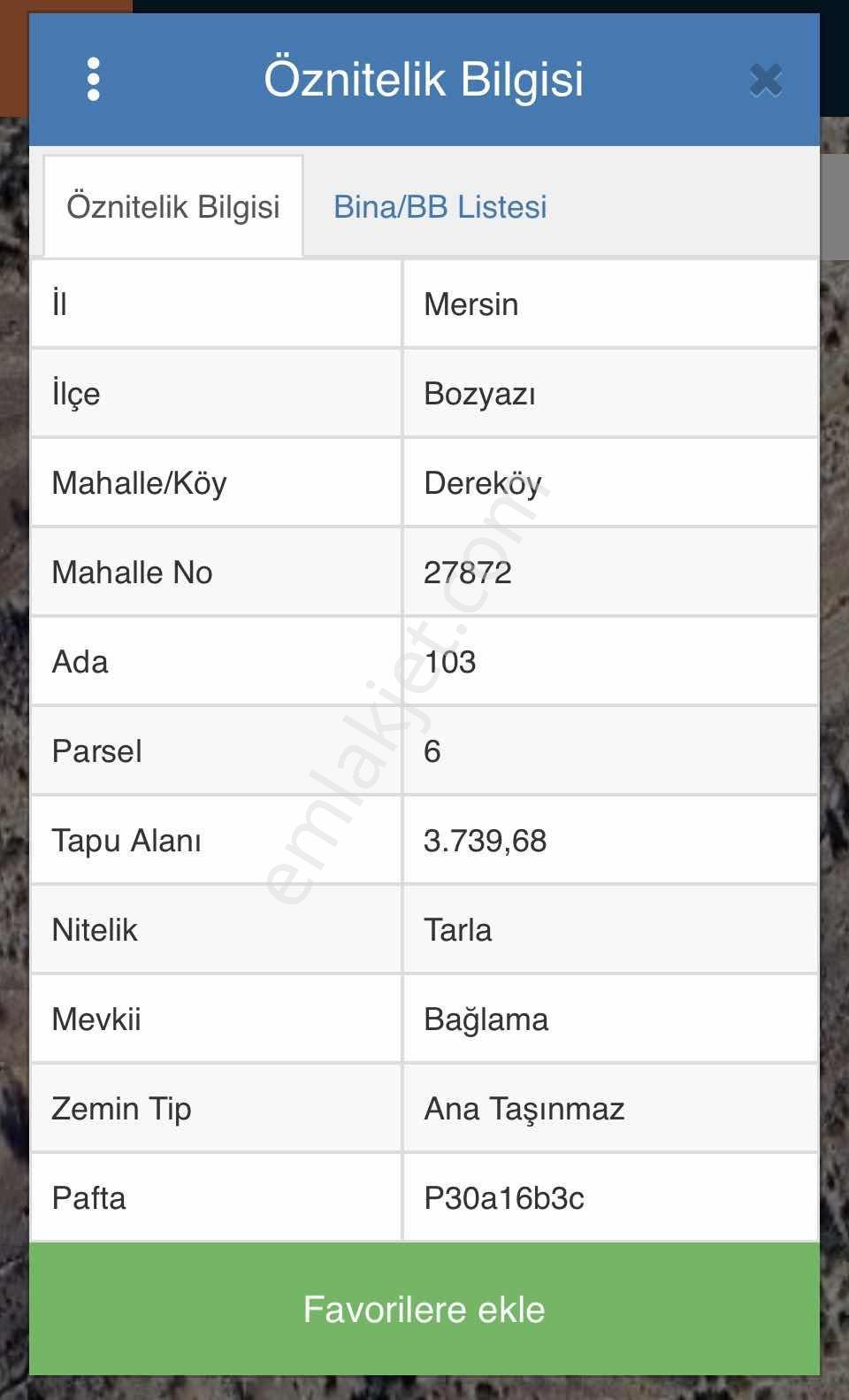 Bozyazı Dereköy'de Satılık 18 Dönüm Tarla