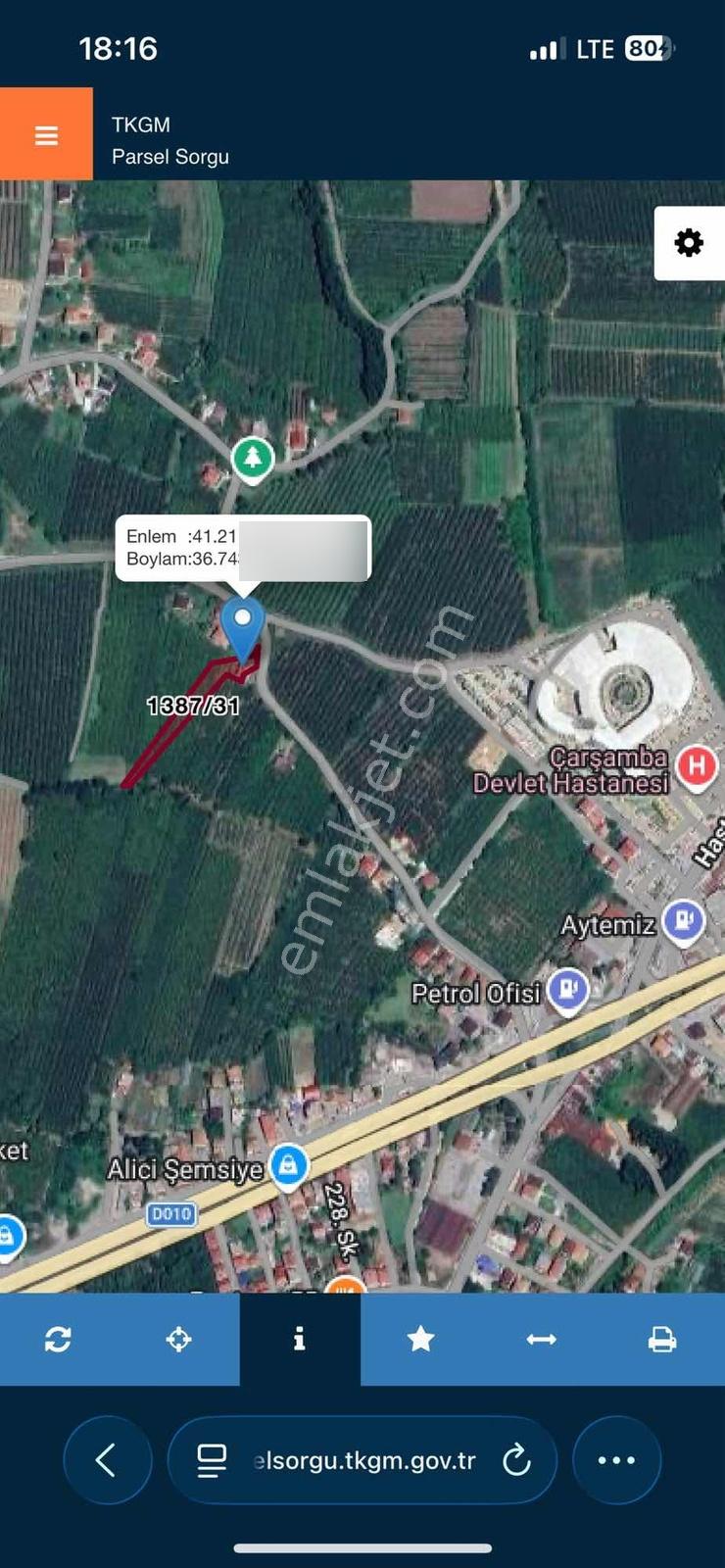 Akdur'dan Çarşamba'da Hastane Yakınında 2369m² Satılık Tarla - Görsel 4