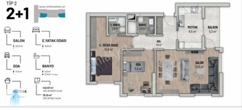 Halkalı Da Site İçinde Sıfır 2+1 Daire, 85 M2 Acil Satılık !!!