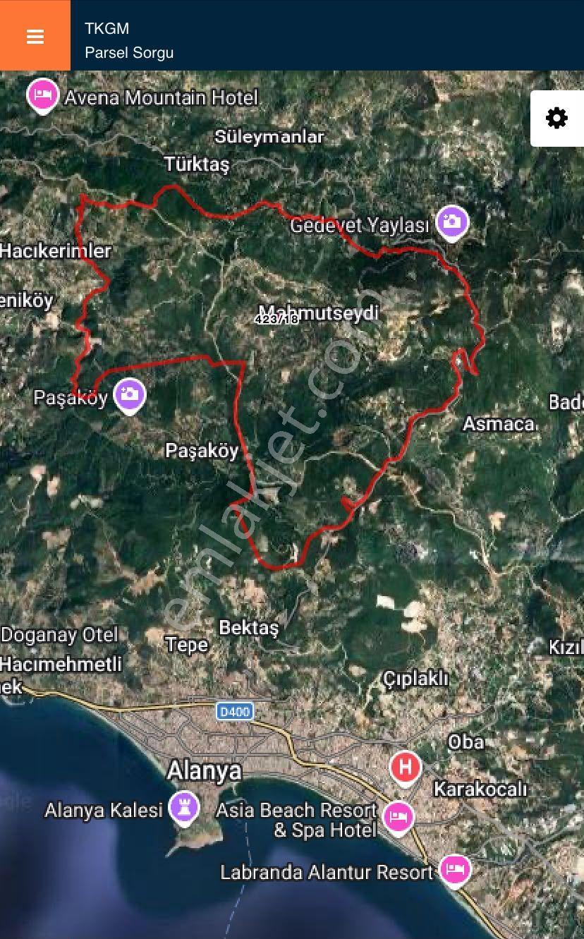 Alanya Mahmutseydi Mahallesi'nde Satılık Yetkili Portföy Tarla