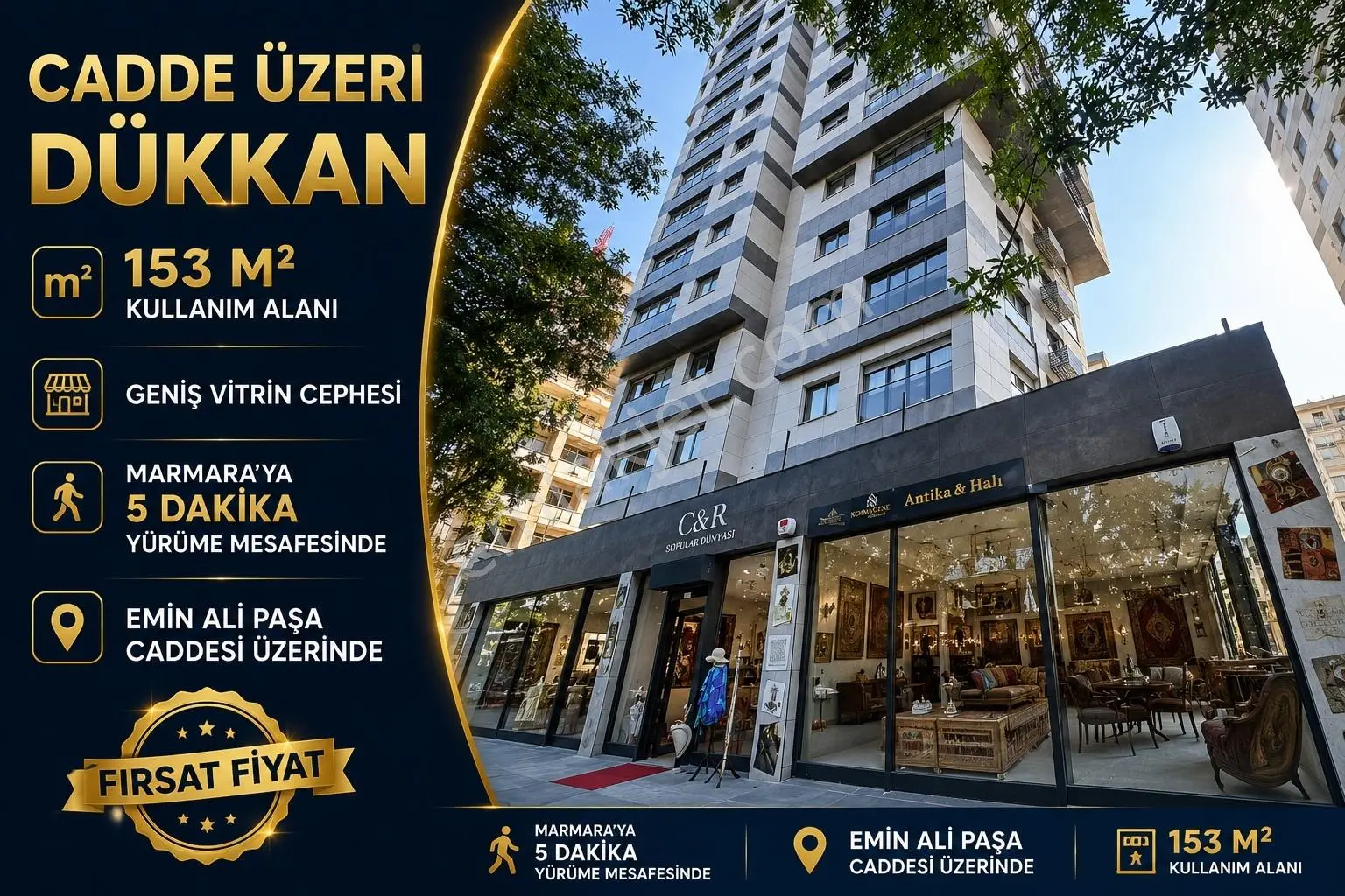 Suadiye Emin Ali Paşa Cd. 153 M² Cadde Üzeri Satılık Dükkan
