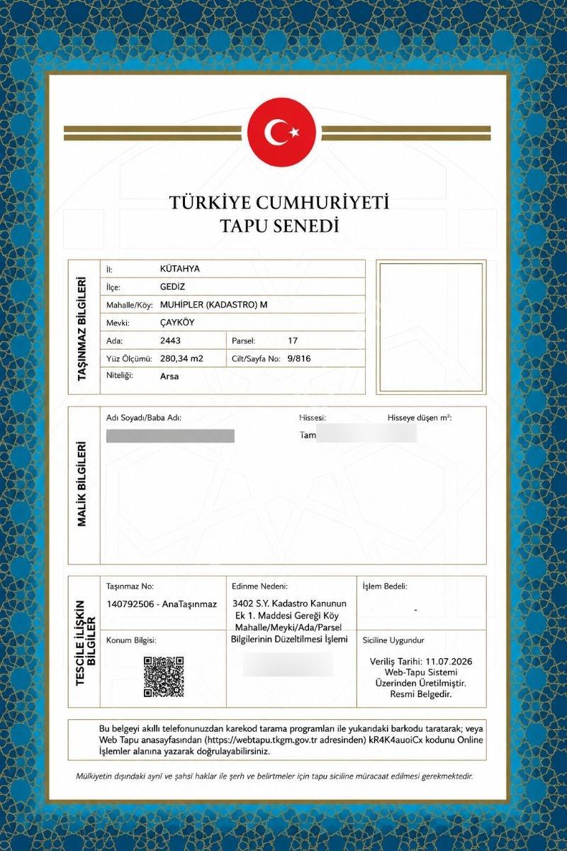 Kütahya Gediz Muhipler Gölü Yanı Satılık Yatırımlık Arsa - Görsel 3