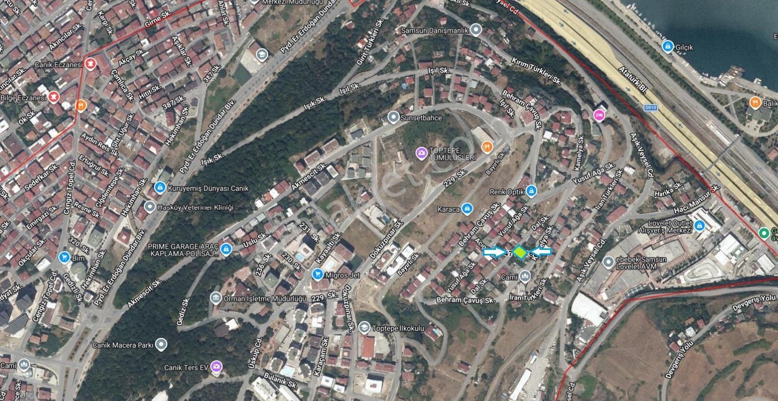 Canik Toptepe' De Toplu Ulaşıma Yakın Satılık 160 M2 Arsa