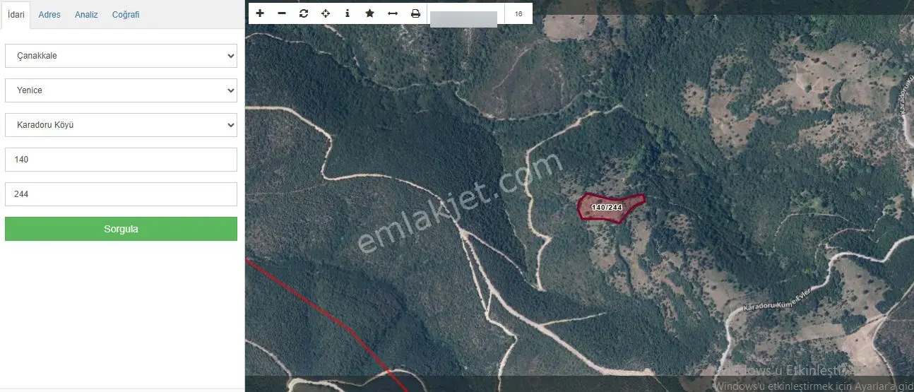 Çanakkale Yenice 8.200 M2 Satılık Arazi