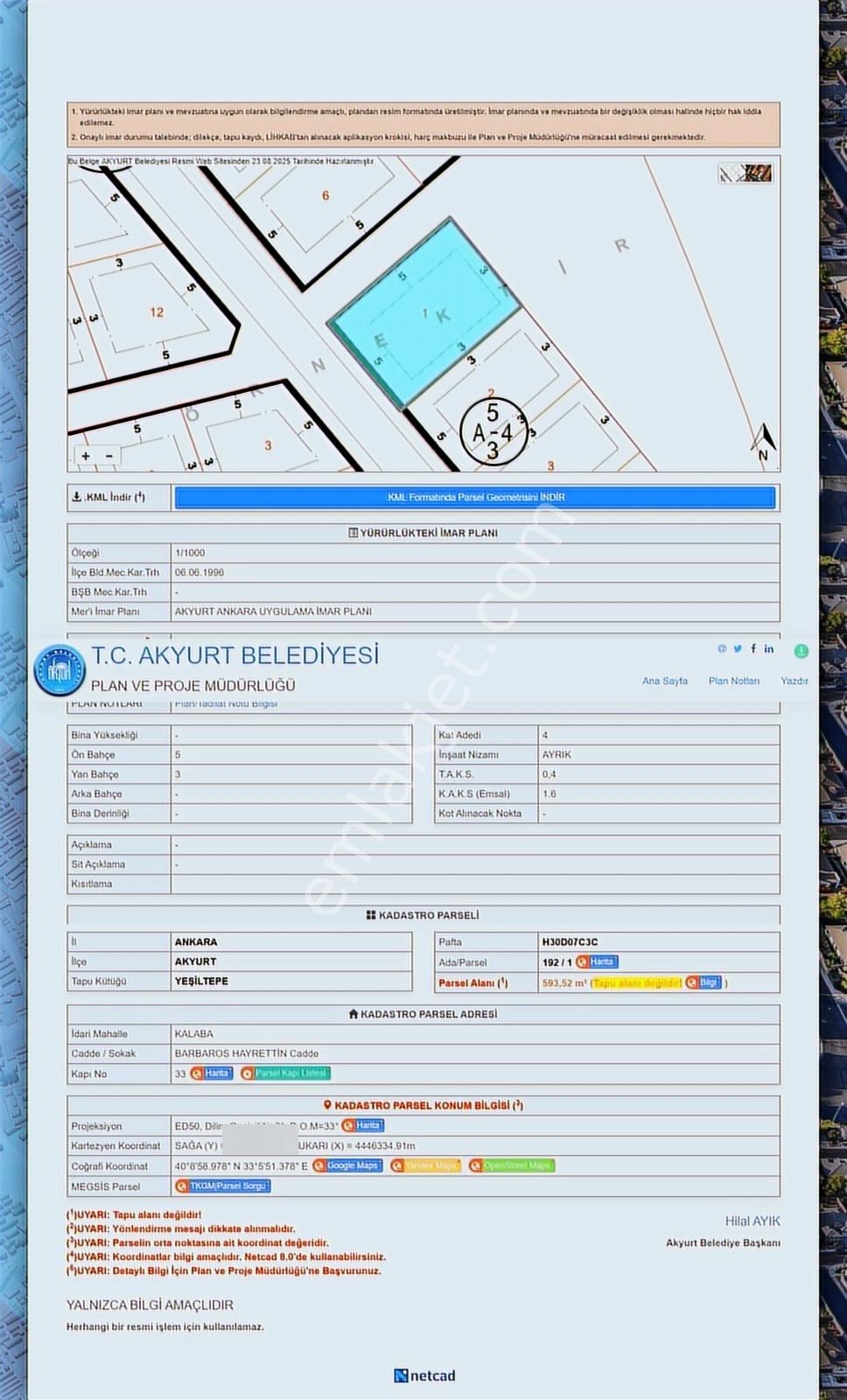 Akyurt'ta Cadde Cephe Köşebaşı 594 M² 12 Dairelik Arsa - Görsel 17