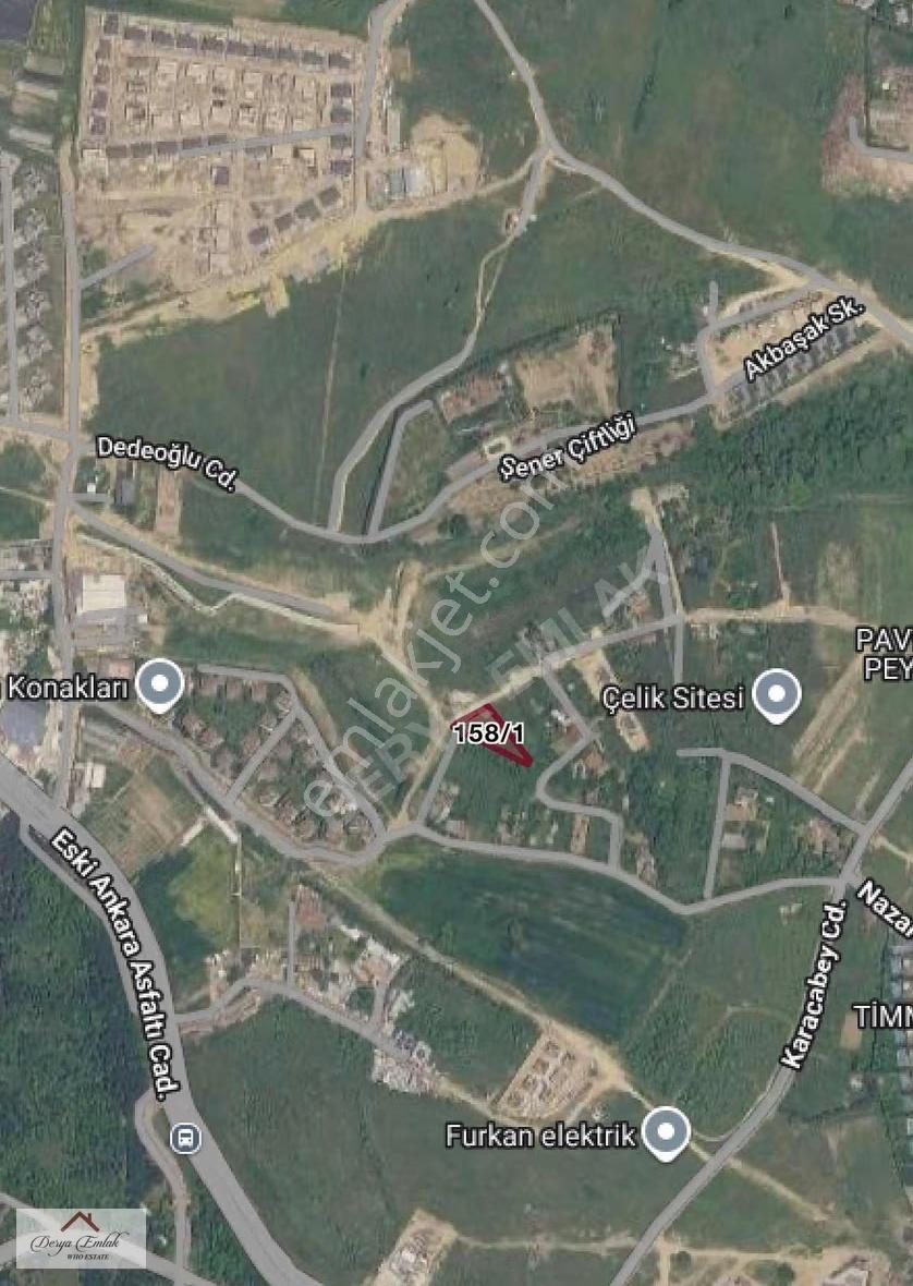 Derya'dan İmarlı Arsa 1178m2 Yola Cephe