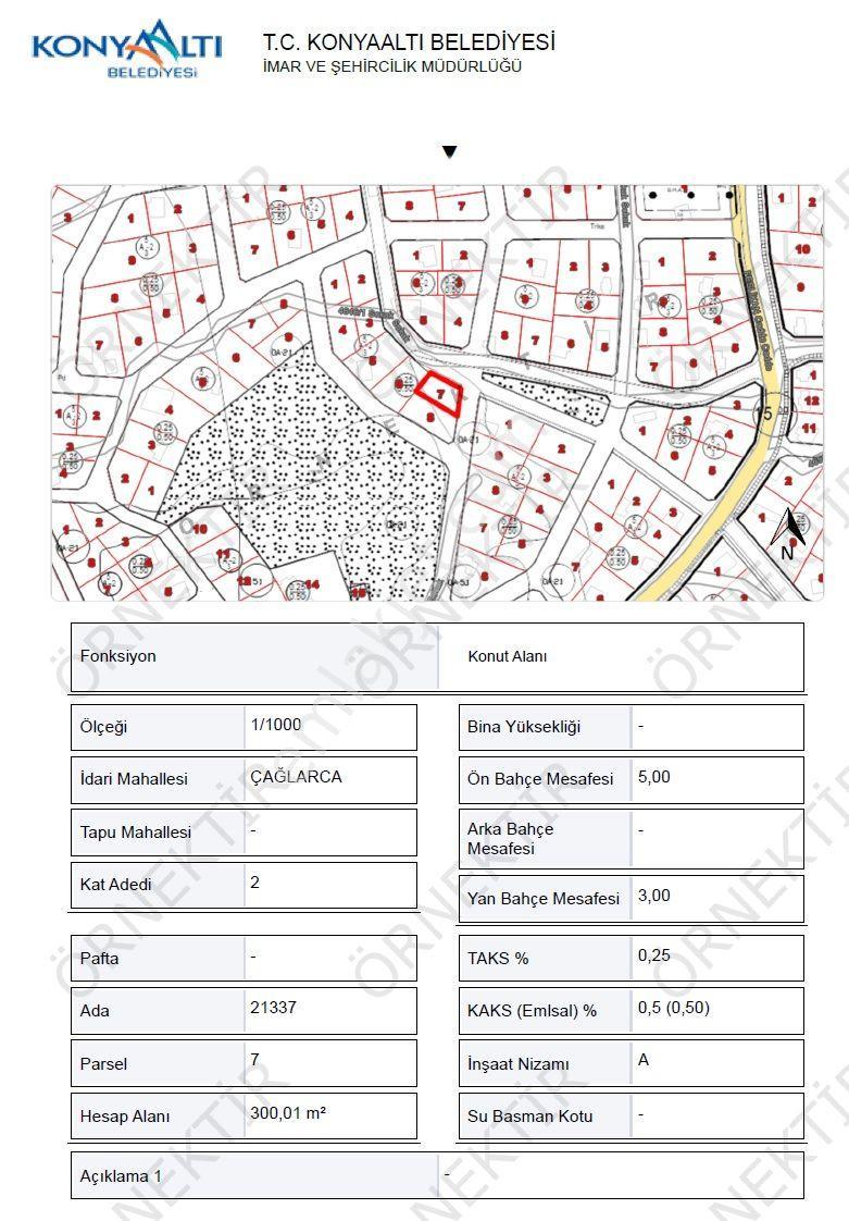 Konyaaltı Çağlarca (feslikan Yaylası) 300m2 Konut İmarlı Köşe Parsel - Görsel 6