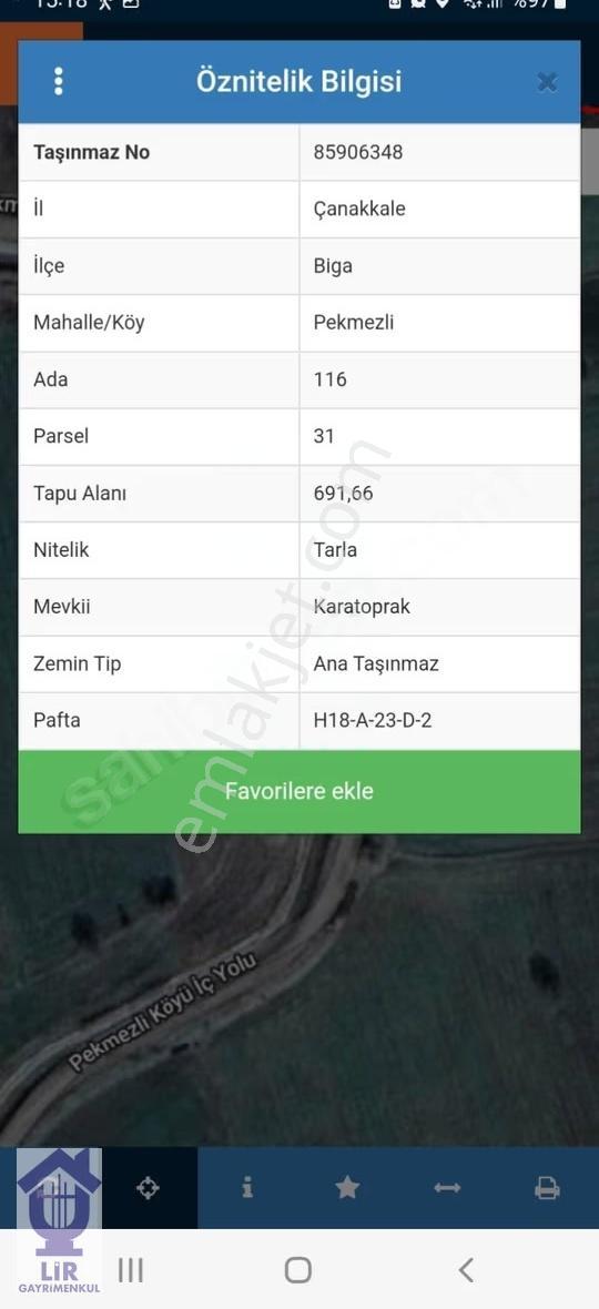 Lir Den Çanakkale Biga Pekmezli De 691 M2 Müstakil Tarla - Görsel 4