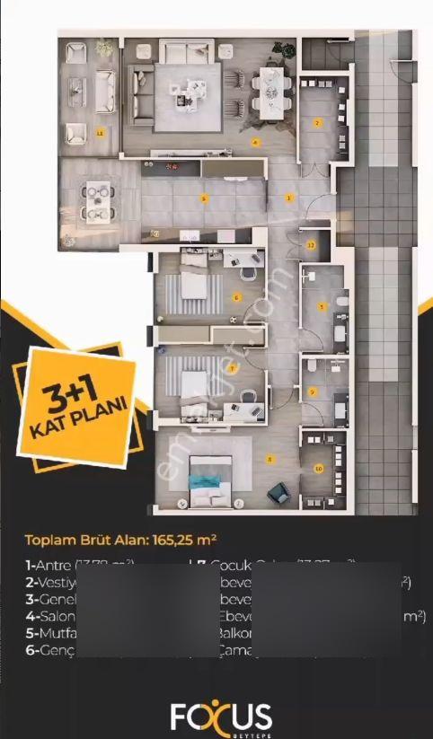 Turyap 'tan Focus Beytepe 'de Manzaralı Kiralık 3+1 Daire - Görsel 35