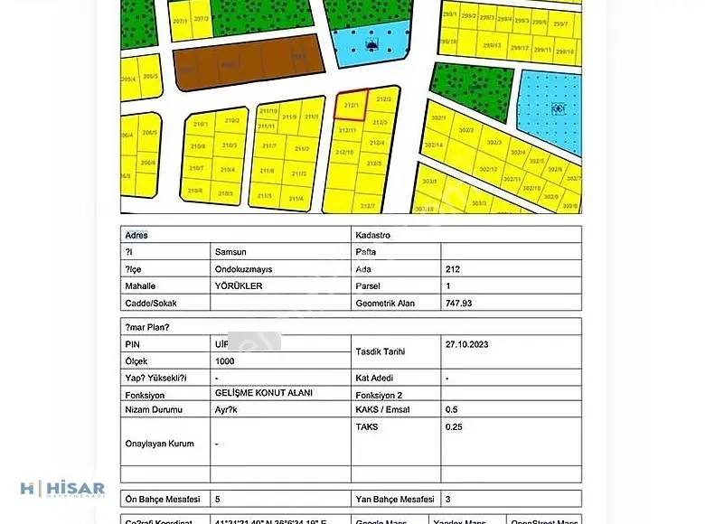 Hisardan Yörükler De Villa İmarlı Köşe Başı Arsa - Görsel 3