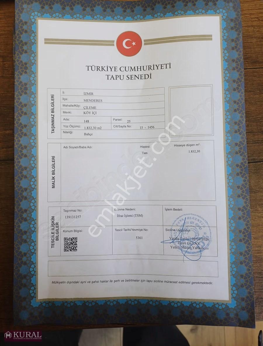İzmir Menderes Çilemede Tek Müstakil Tapu 1832 İnşaat Yap - Görsel 18