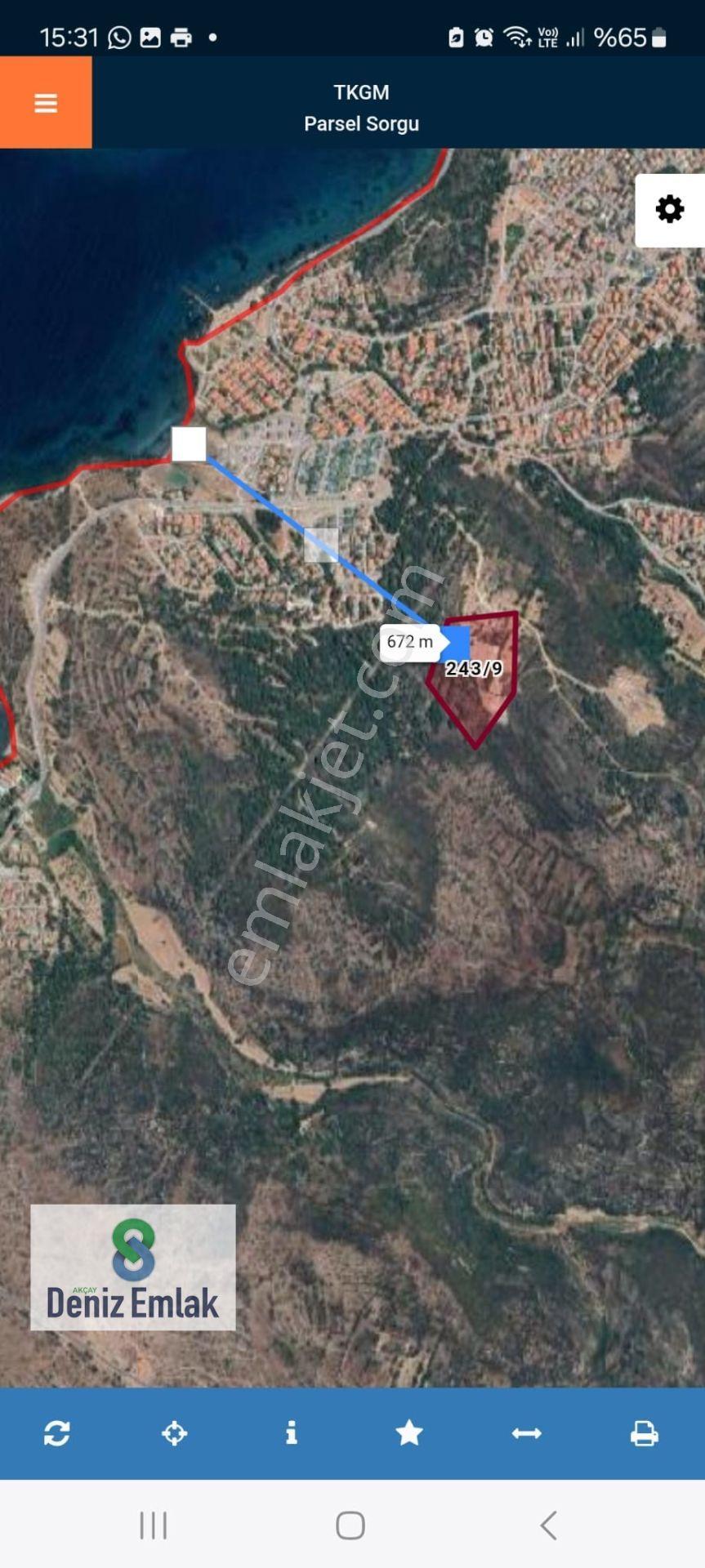 DENİZDEN ÇEŞME GERMİYANDA DENİZ MANZARALI SATILIK 200 M2 TARLA. - Görünüm 2