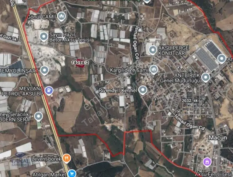 Aksu Macun'da 4 Dönüm İçerisinde Satılık 136 M2 Ticari Arsa - Görsel 2