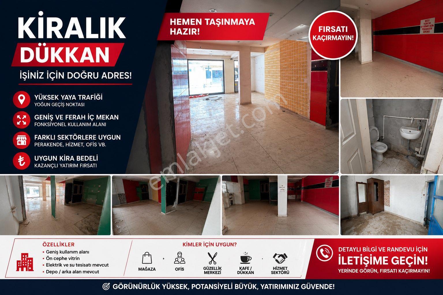 Utku Mah.çarşı İçinde Merkez Lokasyonda 90m2 Batarlı Dükkan