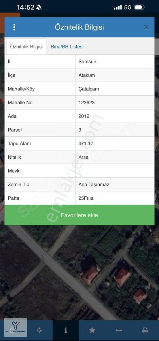 Yalı Gayrimenkul | Çatalçam'da Anayola Yakın İnşaatlık Arsa