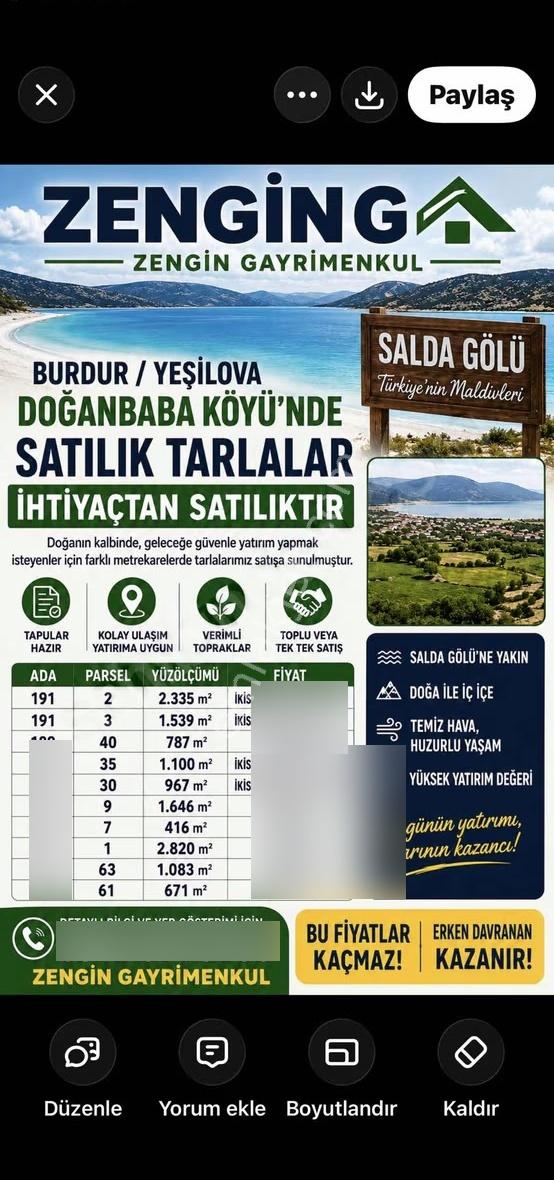 SALDA GÖLÜ MANZARALI TARLALARIMIZ KÖYE VE GÖLE YÜRÜME - Görünüm 2