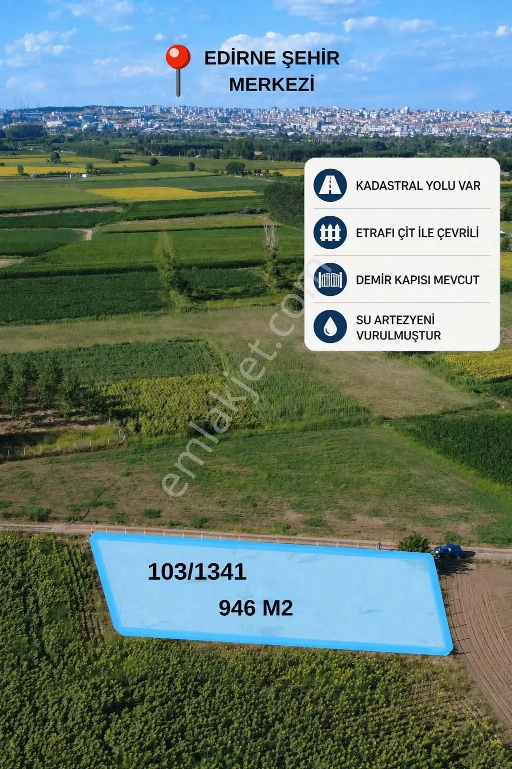 Bosnaköy-çit-kapı-artezyen Mevcut 946m2arazi-odrisya Gayrimenkul