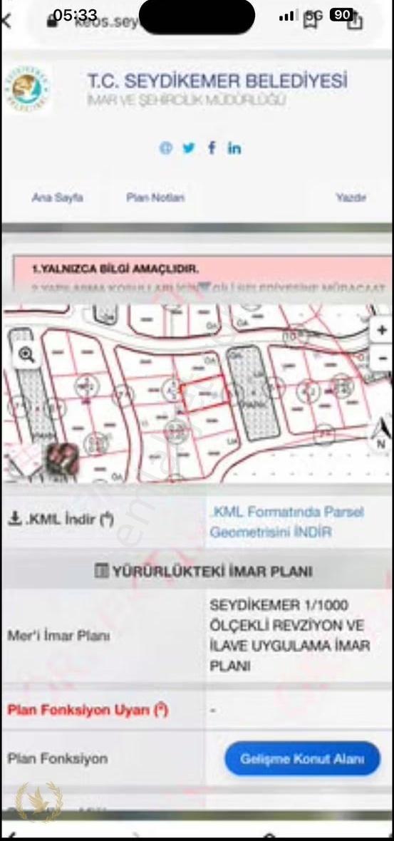 Seydikemer Gelişburnu Mah Parka Bakan 500mt Arsa Acil Satılık - Görsel 2