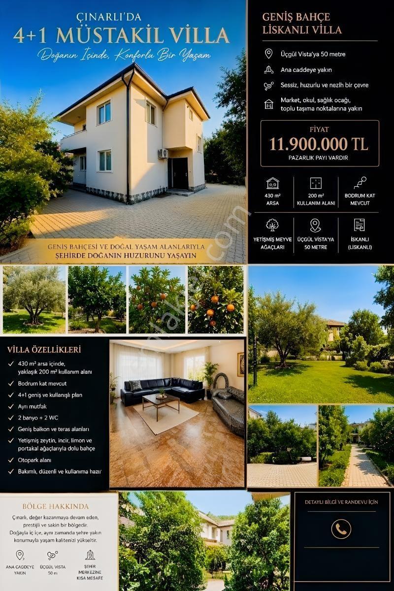 Kardeş Emlak Dan Çınarli Elit Semtinde 4+1 Geniş Oturumlu Villa - Görsel 19