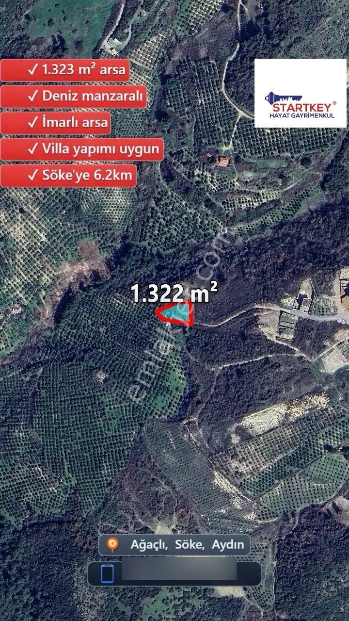 Sökede Deniz Manzaralı Satılık İmarlı Arsa
