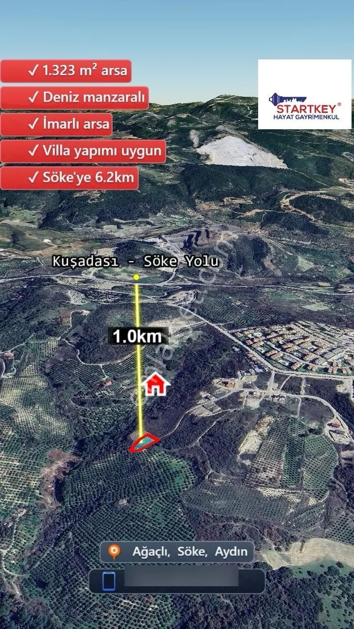 Sökede Deniz Manzaralı Satılık İmarlı Arsa - Görsel 5
