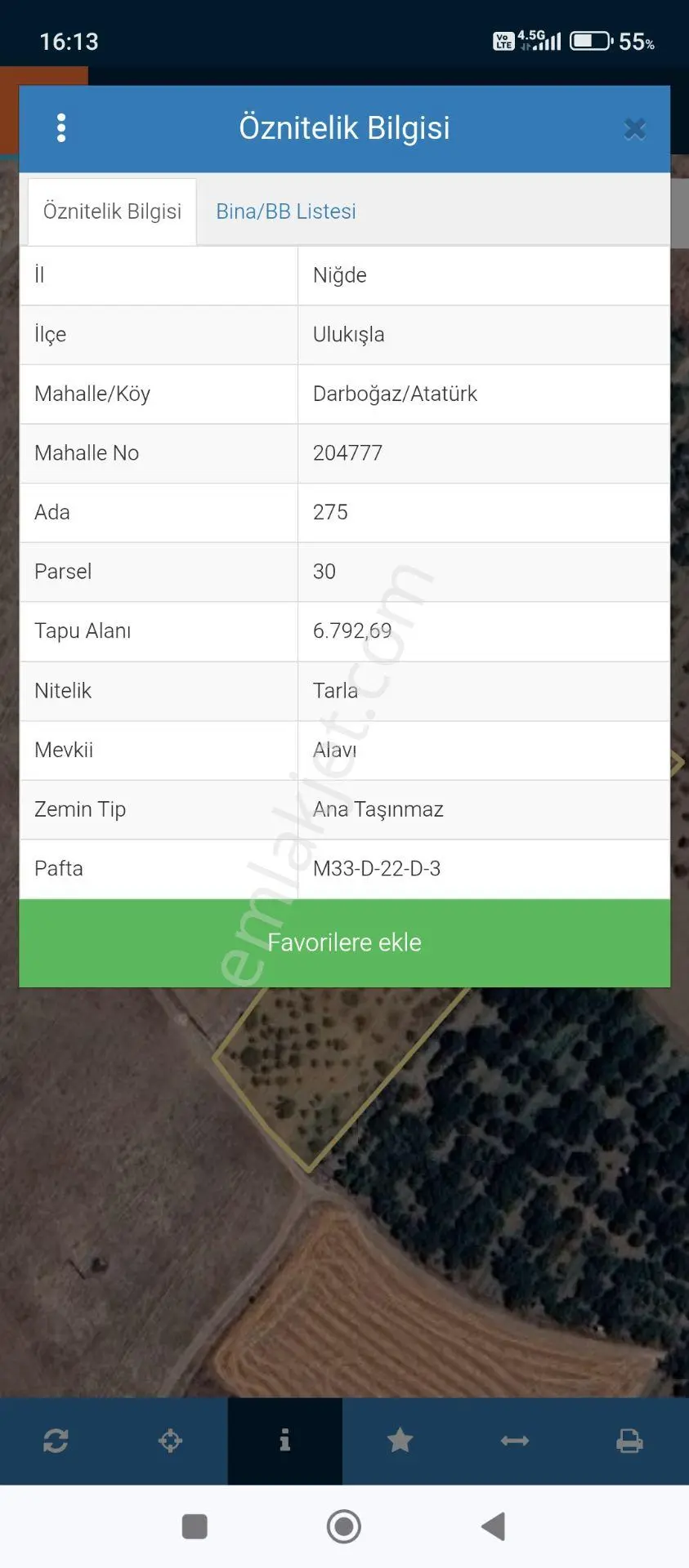 Darbogaz\atatürk Satılık 6792 Metre Tarla İçinde 30/35 Adet Kadar Çoğunluk Kiraz/ Ceviz Var