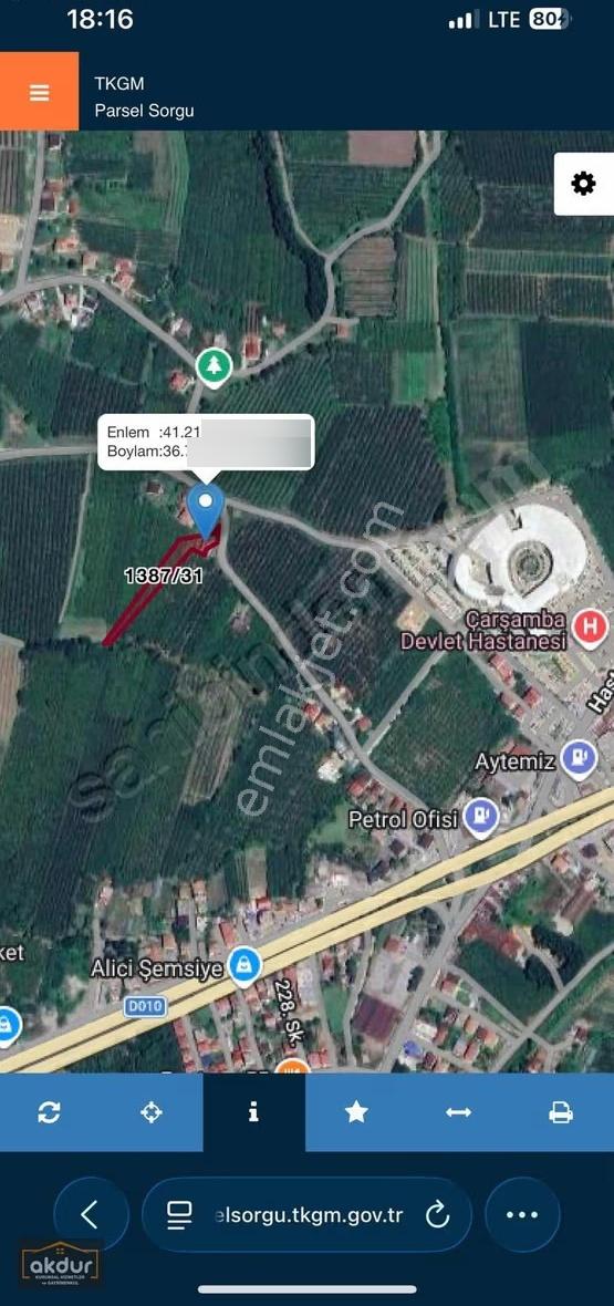 Akdur'dan Çarşamba'da Hastaneye Yakın 2369m² Arsa - Görsel 12